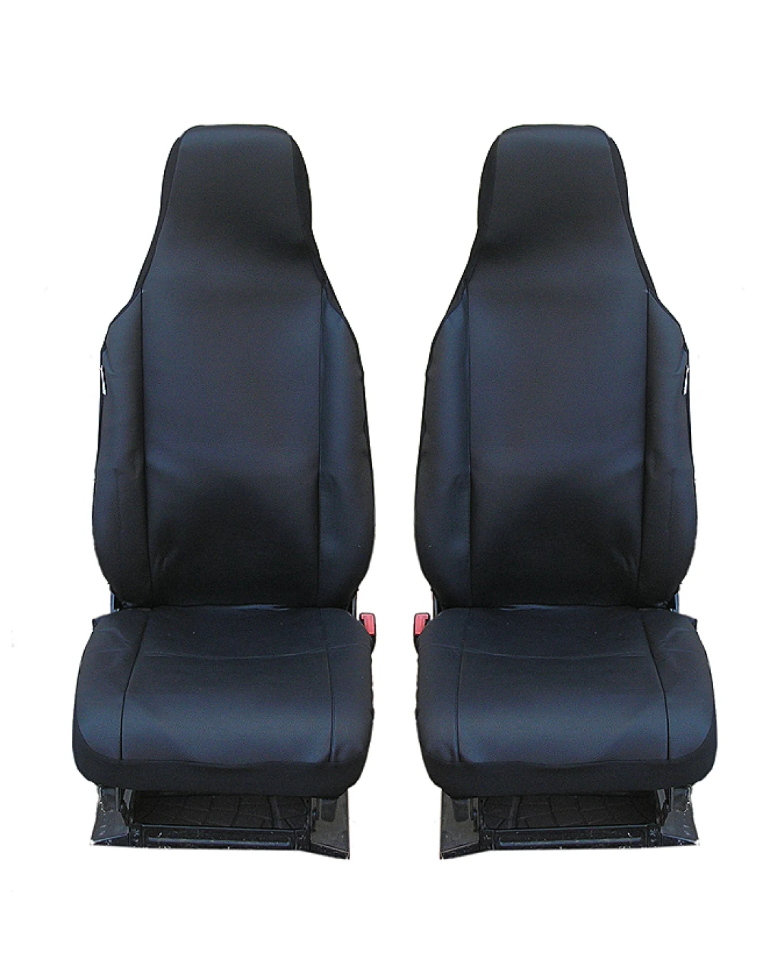 1+1 КАЛЪФИ, ТАПИЦЕРИЯ ЗА ПРЕДНИ СЕДАЛКИ ЗА АВТОМОБИЛ ЗА TOYOTA AYGO , CITROEN C1 , PPEUGEOT 107 ОТ ЕКО КОЖА ЦВЯТ ЧЕРНО