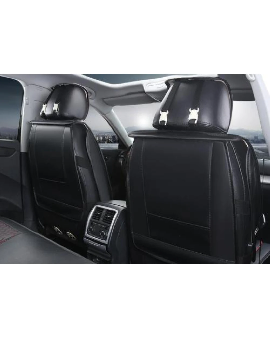 1 + 1 Комплект от 2 броя Предна Универсална Авто Тапицери Еко Кожа Лукс Sport Черно-Червено