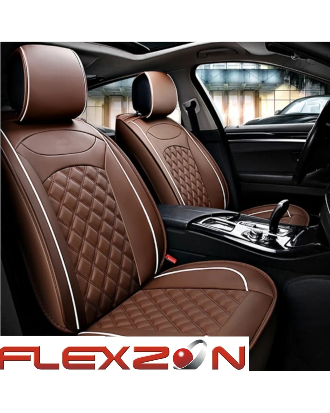 1+1 Комплект от 2 броя Универсална Кожена Тапицерия Калъфи За Предни Седалки Кафява