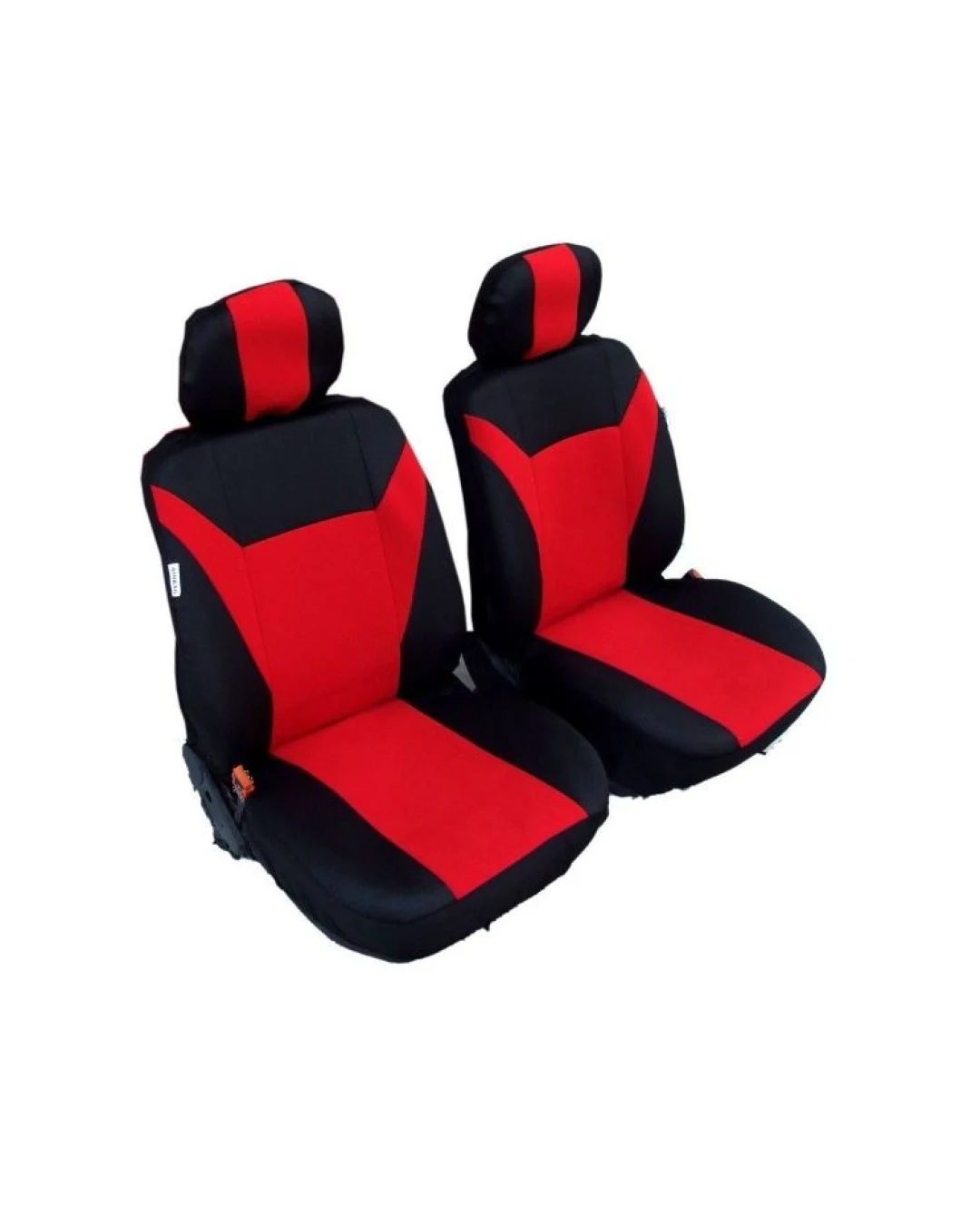 1+1 Комплект универсални калъфи тапицерия за предни седалки - червено и черно