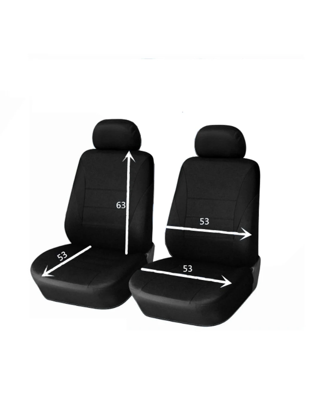 1+1 Нова универсална тапицерия за предни седалки , калъфи за автомобил бус ван текстил в черно-черно
