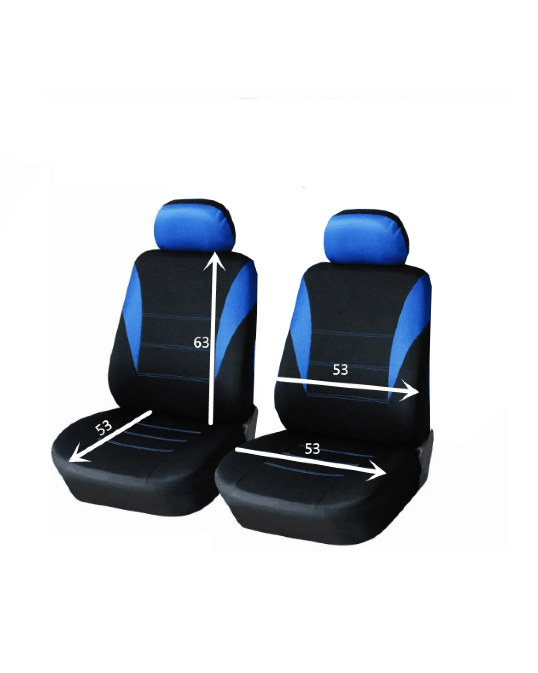 1+1 Нова Универсална тапицерия за предни седалки , калъфи за автомобил бус ван текстил в синьо-черно