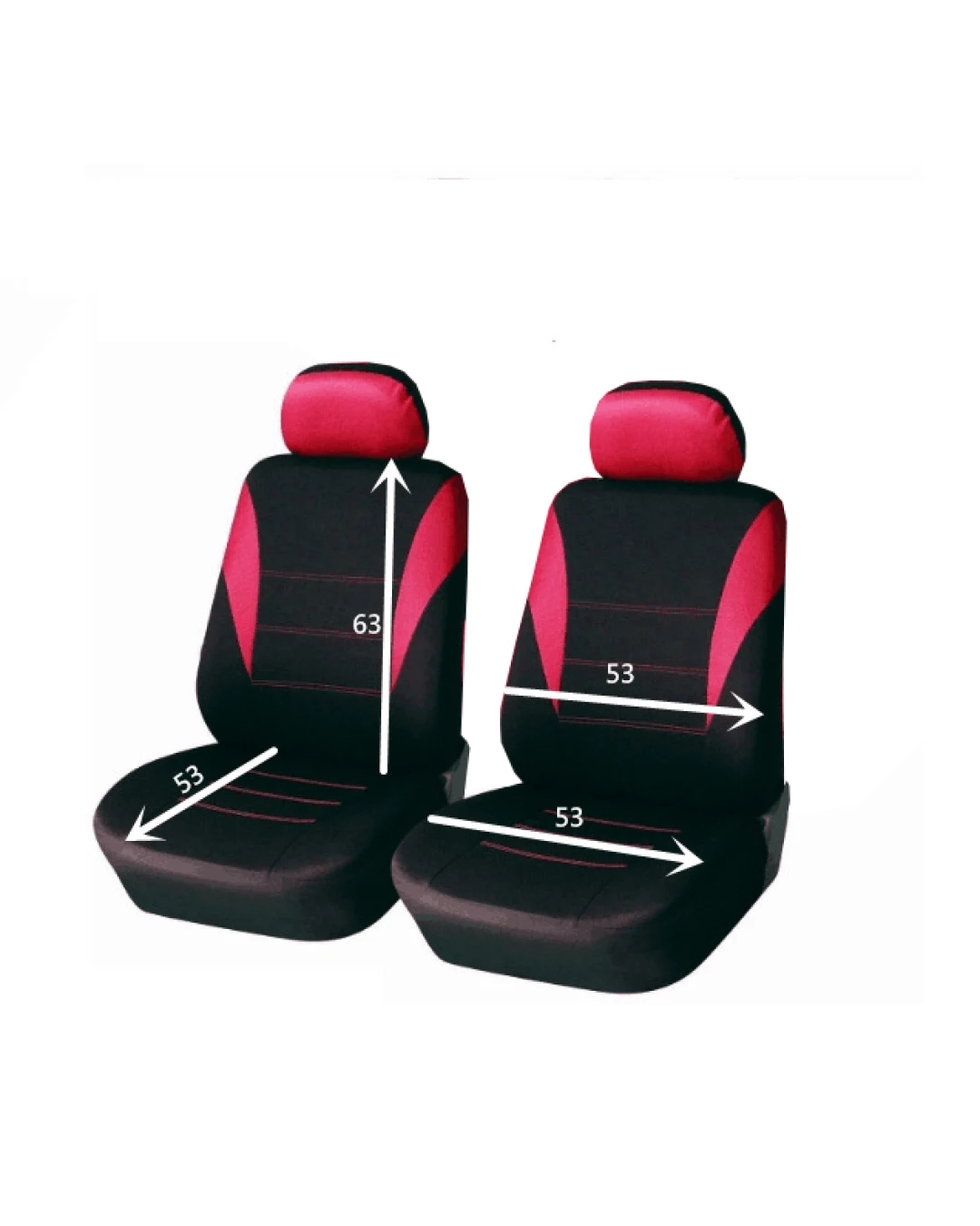 1+1 Нова универсална тапицерия за предни седалки , калъфи за предни седалки за автомобил бус ван текстил в червено-черно