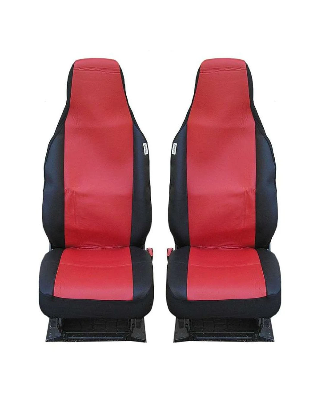 1+1 СЪС СЛЯТ ПОДГЛАВНИК ВИСОКИ КОМПЛЕКТ УНИВЕРСАЛНИ КАЛЪФИ, ТАПИЦЕРИЯ ЗА ПРЕДНИ СЕДАЛКИ ЗА АВТОМОБИЛ , БУС , ДЖИП ЦВЯТ ЧЕРВЕНО-ЧЕРНО , ТЕКСТИЛ