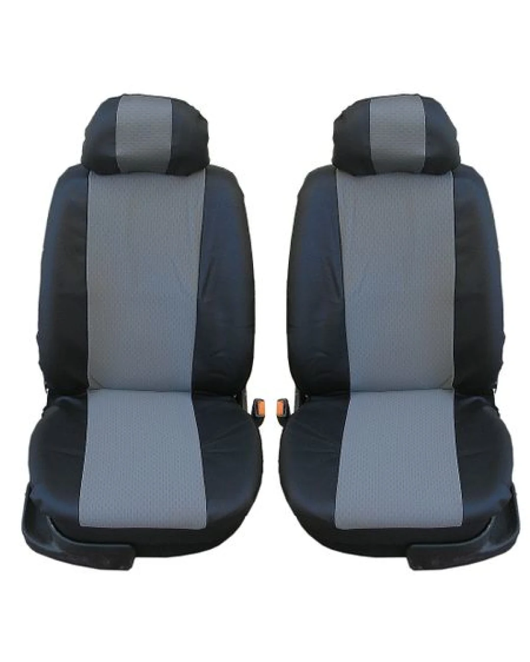 1+1 ТЕКСТИЛ-ЕКО КОЖА УНИВЕРСАЛНИ КАЛЪФИ, ТАПИЦЕРИЯ ЗА ПРЕДНИ СЕДАЛКИ ЗА АВТОМОБИЛ , БУС , ДЖИП ЦВЯТ СИВО-ЧЕРНО