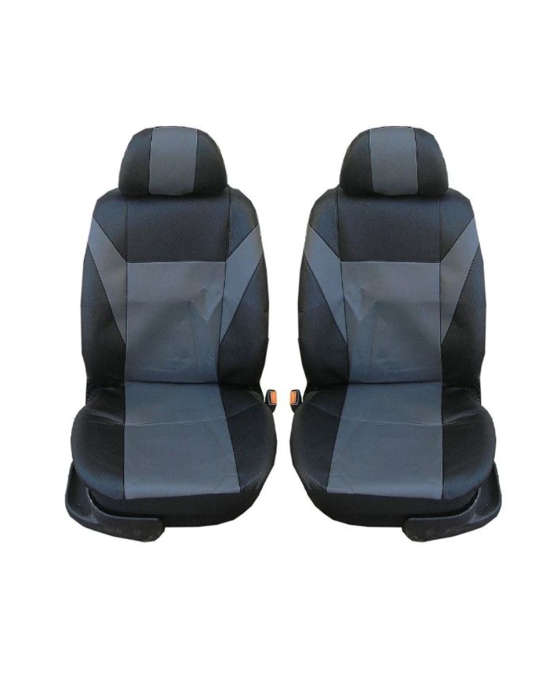 1+1 УНИВЕРСАЛНИ КАЛЪФИ, ТАПИЦЕРИЯ ЗА ПРЕДНИ СЕДАЛКИ ЗА АВТОМОБИЛ , БУС , ДЖИП ОТ ЕКО КОЖА , ЦВЯТ СИВО-ЧЕРНО