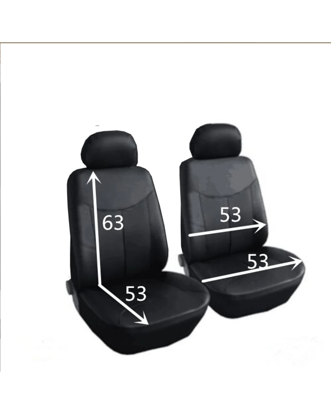 1 + 1 Универсални калъфи за предни седалки на автомобил бус , тапицерия от еко кожа в червено-черно