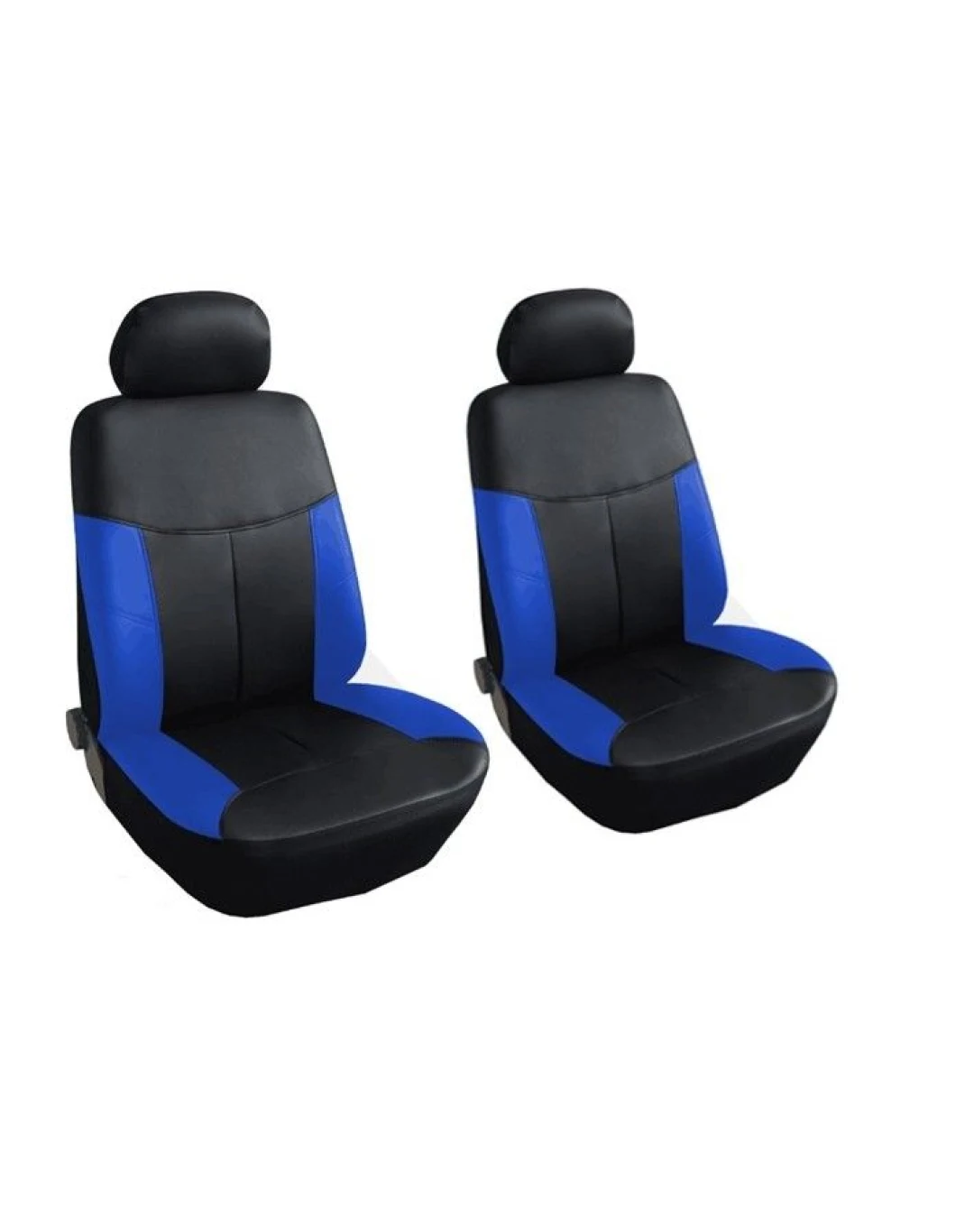 1 + 1 Универсални калъфи за предни седалки на автомобил бус , тапицерия от еко кожа в синьо-черно