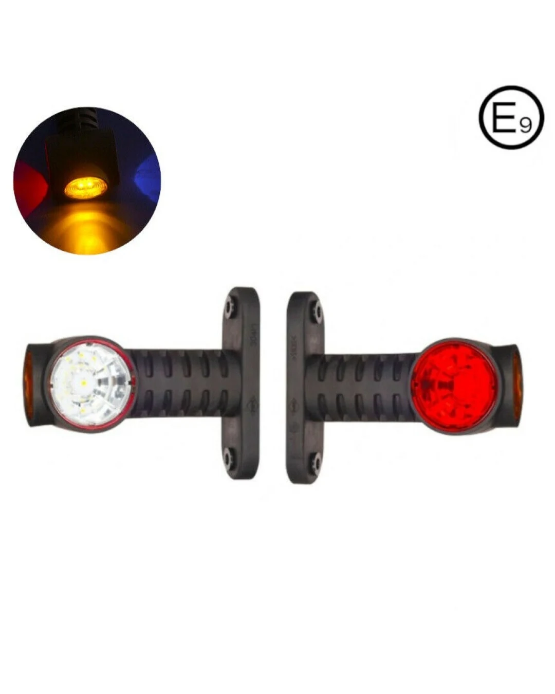 1 Брой 12см LED Лед Габарит, Рогче, 12V-24V, 3 SMD Диода, Тройна Функция, Червена, Бяла, Жълта Светлина, 3D Светлинен Ефект