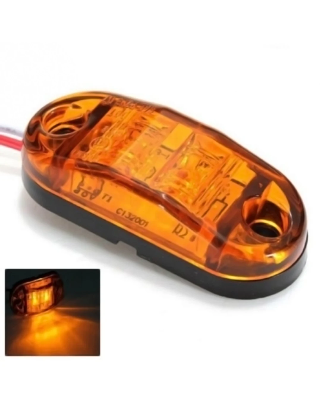 1 Брой 12V Оранжев Led Лед Диоден Маркер Габарит Токос за Бус Камион Ремарке