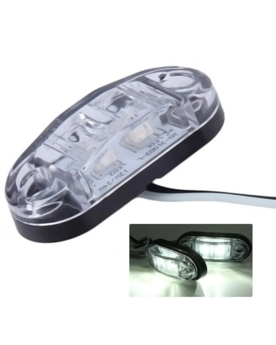 1 Брой 24V Бял Led Лед Диоден Маркер Габарит Токос - За Бусове Камиони Ремаркета