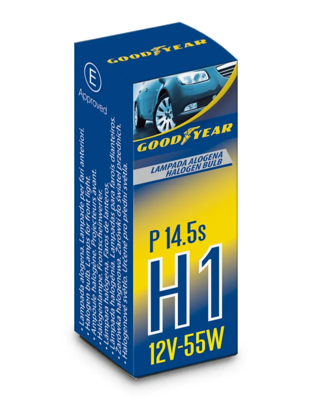 1 брой халогенна крушка H1 Х1 12V 55W P14,5s 5000K E4 Goodyear Гудиър
