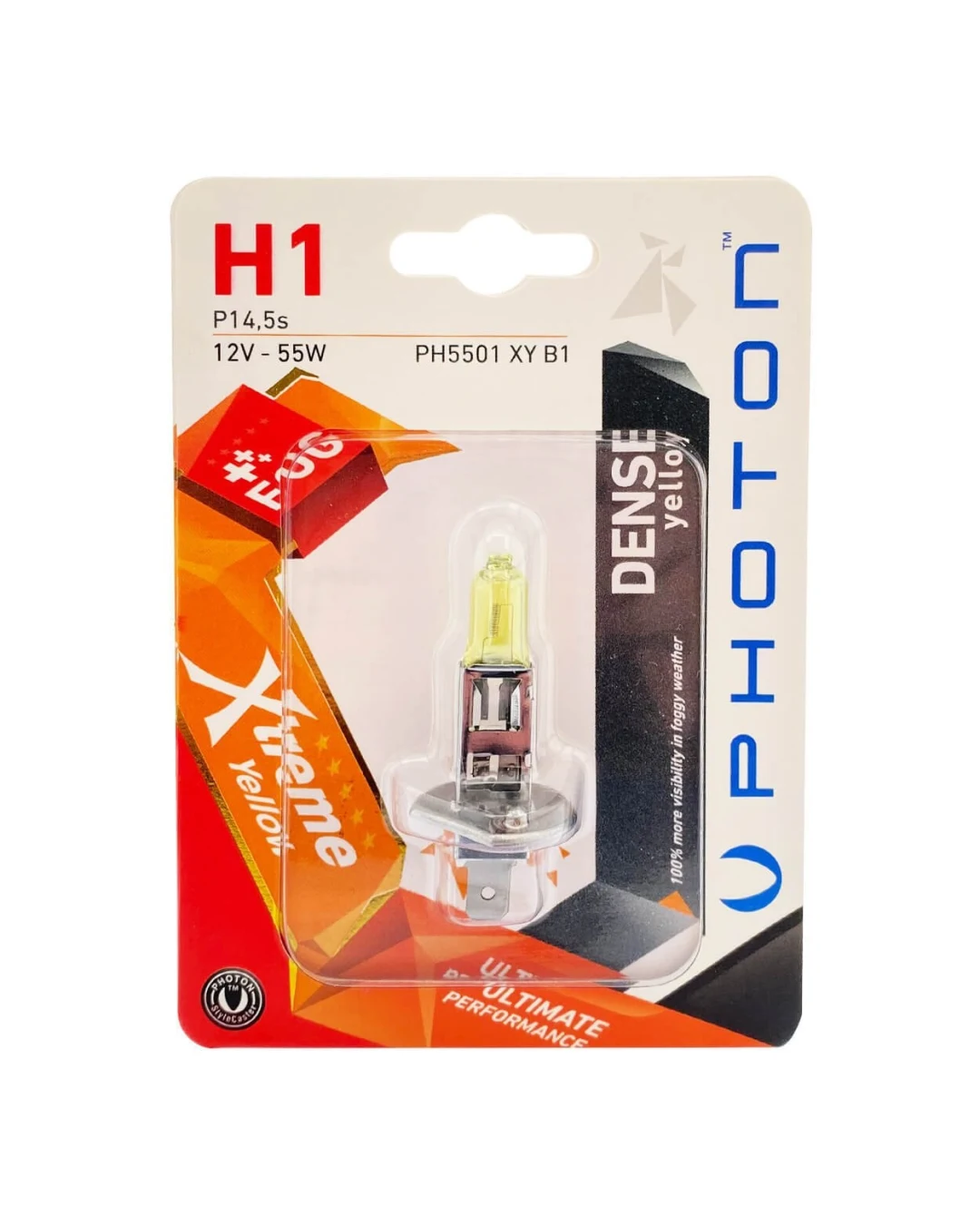 1 брой халогенна крушка H1 Х1 12V 55W P14,5s жълта светлина Xtreme Photon