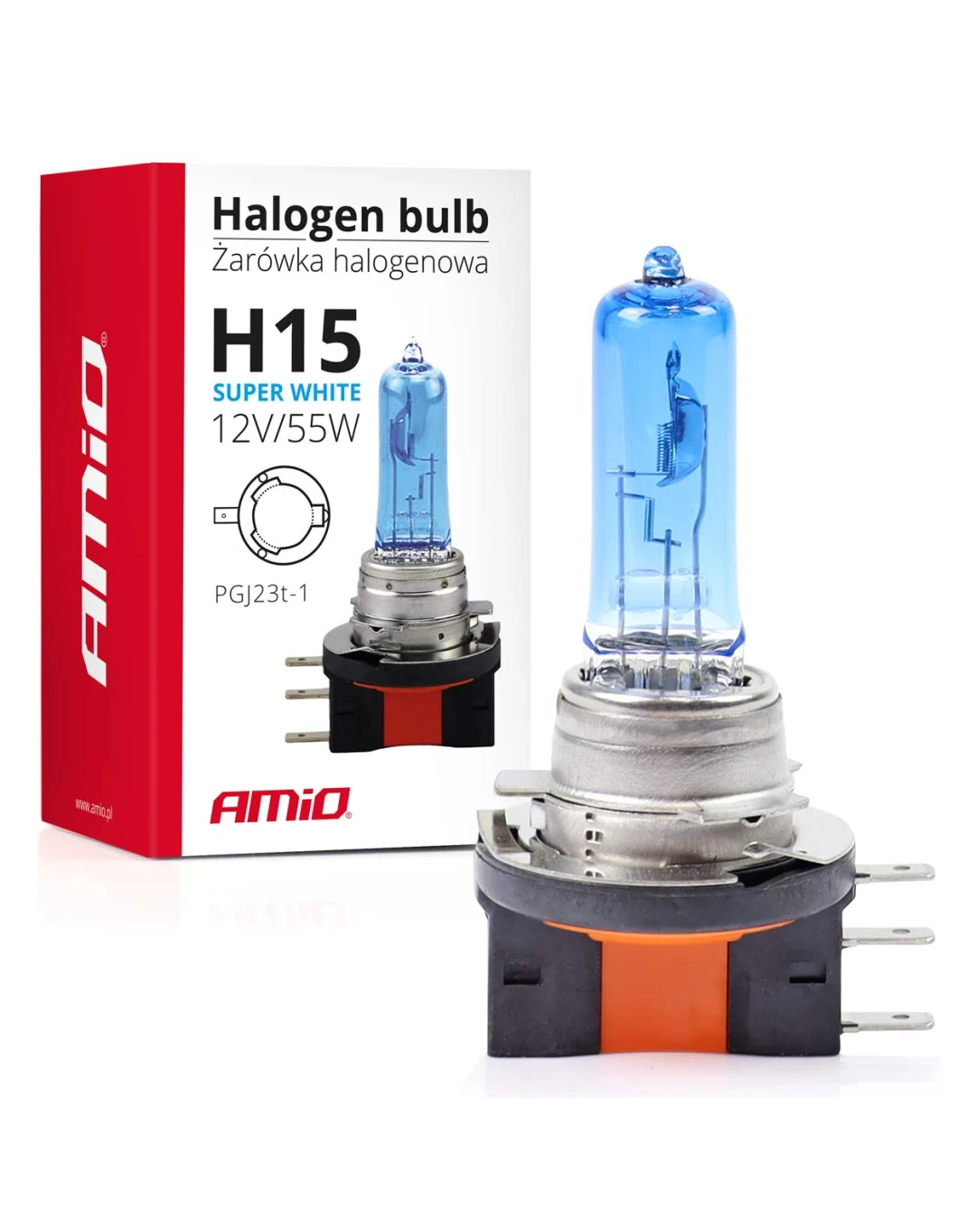 1 брой халогенна крушка H15 12V 55W Super White E4