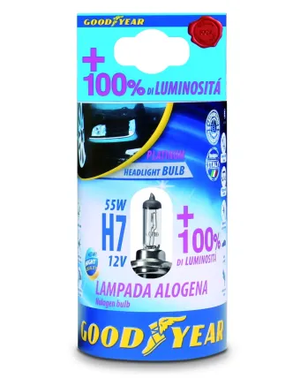 1 брой халогенна крушка H7 Х7 12V 55W + 100% 4000K E4 Goodyear Гудиър
