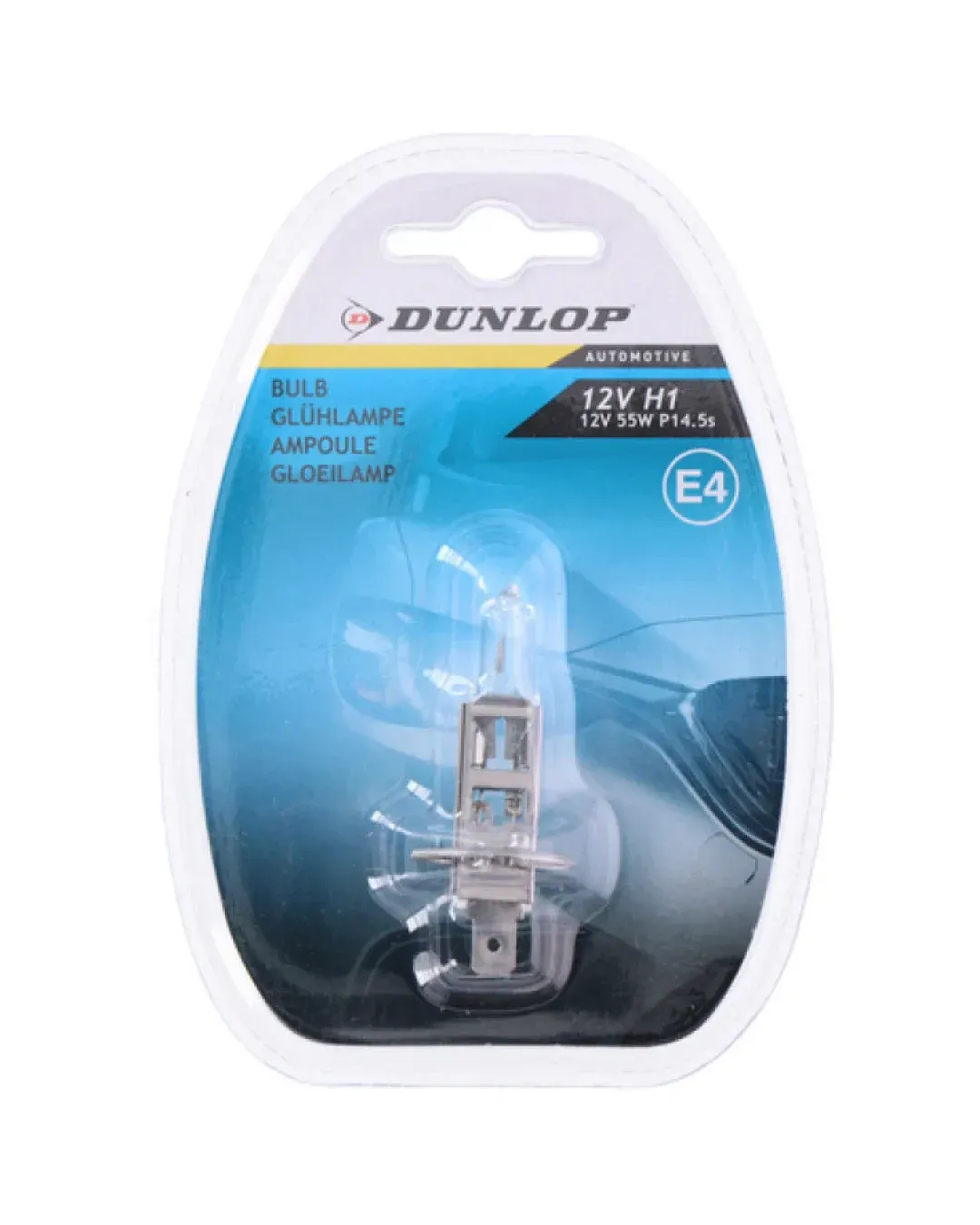 1 брой Халогенна крушка за фар H1 55W 12V P14.5s E4 Dunlop