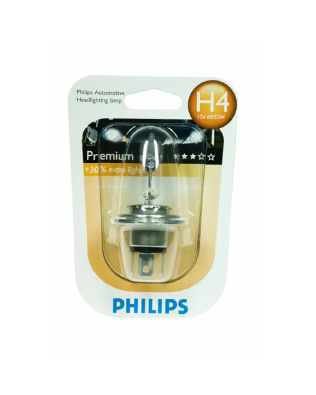 1 брой Халогенна крушка за фар H4 +30% светлина 60 / 55W 12V P14 / 5s Philips
