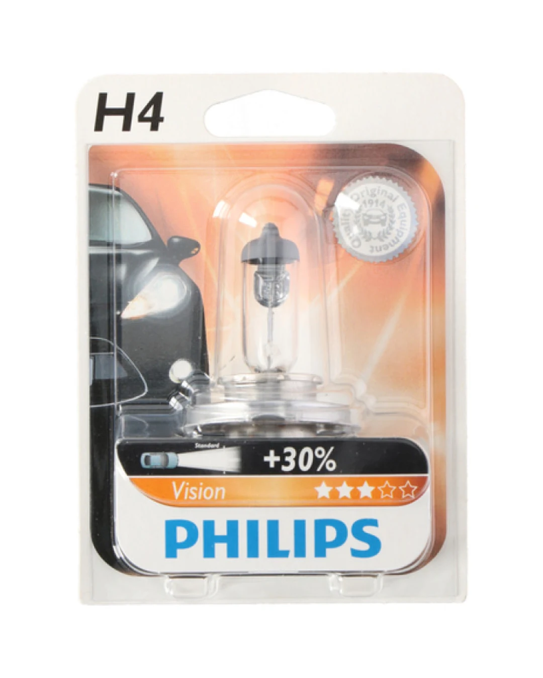 1 брой Халогенна крушка за фар H4 +30% светлина 60 / 55W 12V P14 / 5s Philips