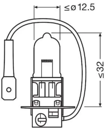 1 Брой Халогенна крушка за фар Osram H3 Standard, 12V, 55W