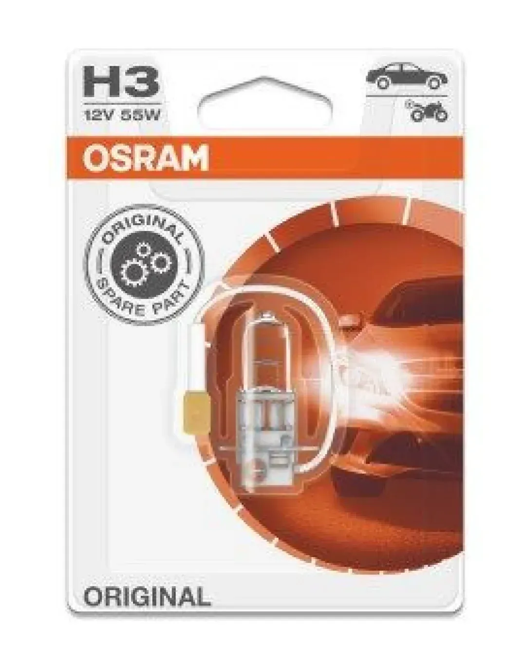 1 Брой Халогенна крушка за фар Osram H3 Standard, 12V, 55W