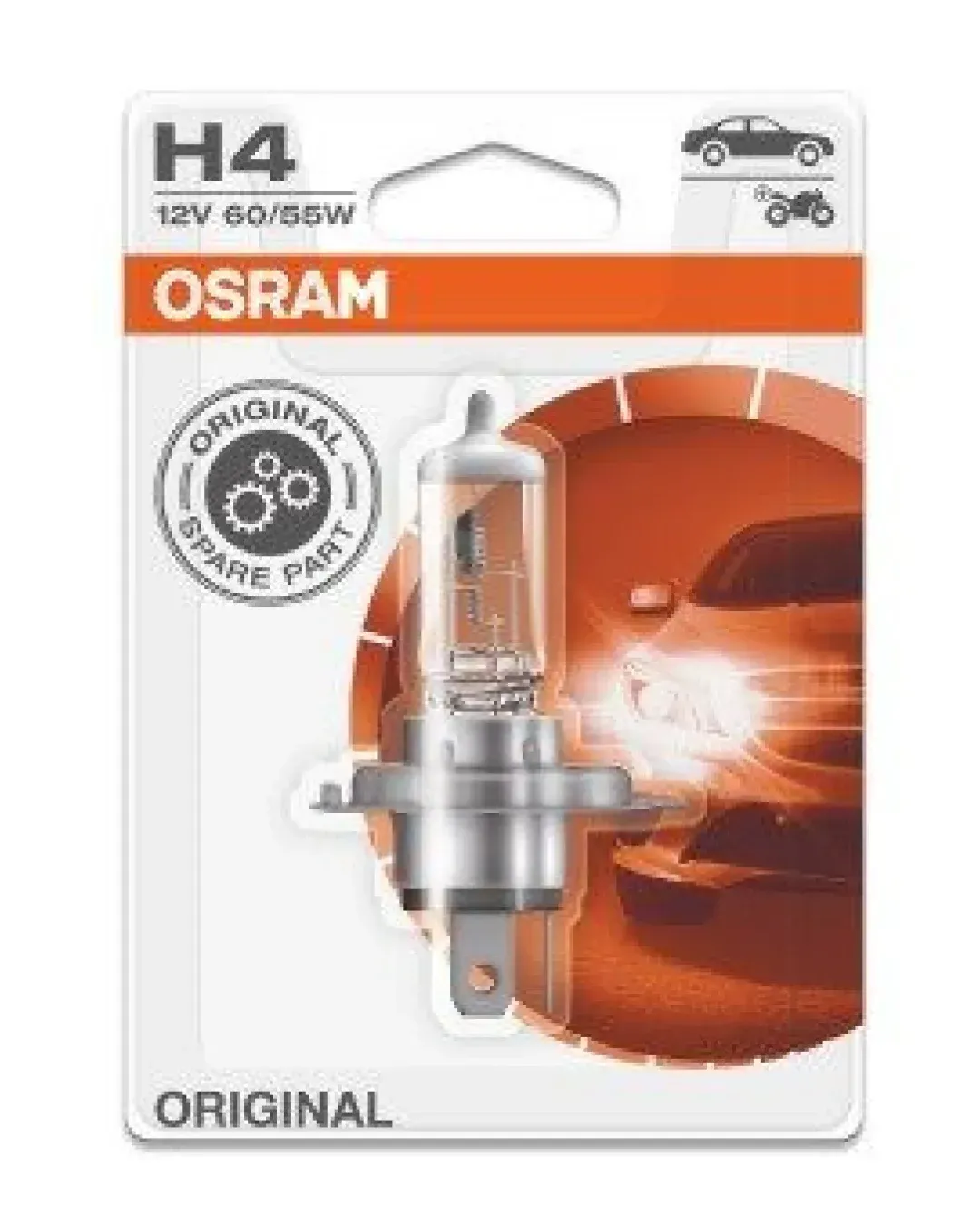 1 Брой Халогенна крушка за фар Osram H4 Standard, 12V, 55W