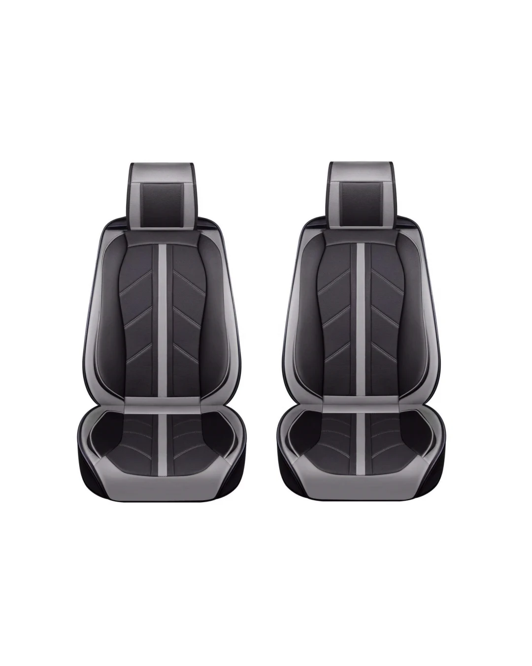 1 Брой Калъф Универсална Авто Тапицерия За Седалка,Еко Кожа Лукс Sport Сиво-Черно