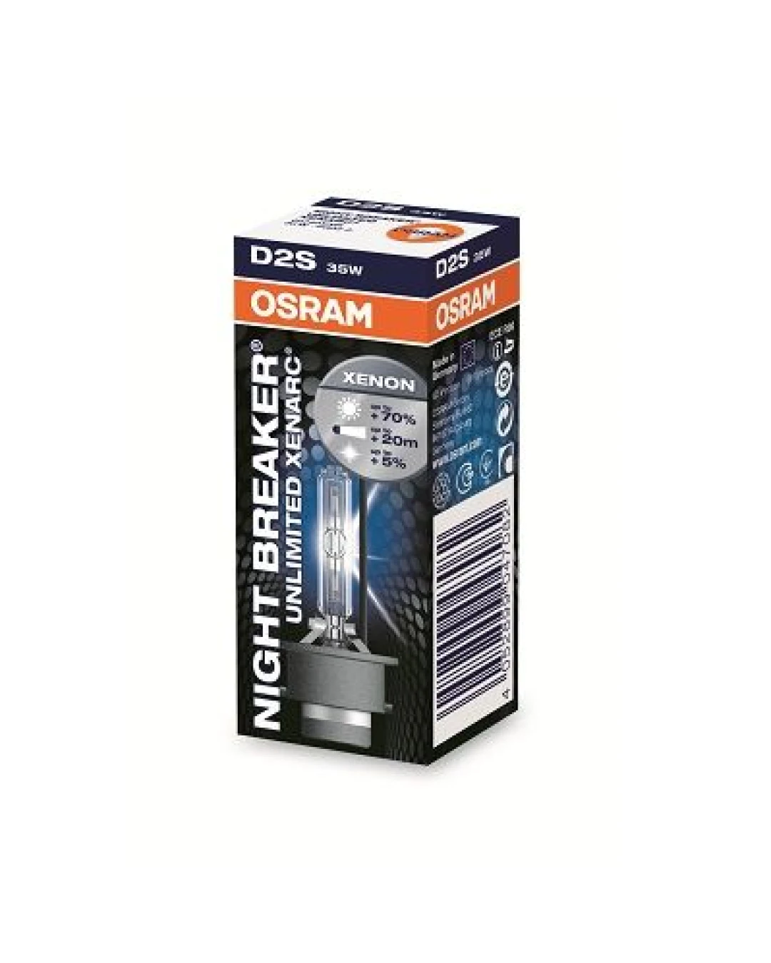 1 брой Крушка за автомобилен фар Xenon Osram DS2 Night Breaker Unlimited, up to 70%, 35W