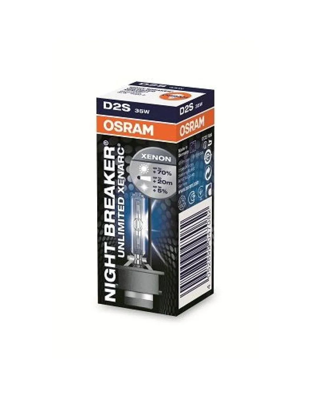 1 брой Крушка за автомобилен фар Xenon Osram DS2 Night Breaker Unlimited, up to 70%, 35W