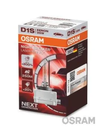 1 брой Крушка за фар xenon Osram D1S Night Breaker Laser +200%, 35W, PK32d-2