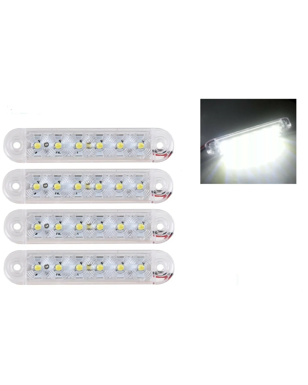 1 брой ЛЕД LED Бял Диоден Маркер Габарит Токос със 6 светодиода за камион ремарке бус ван каравана платформа 12V-24V