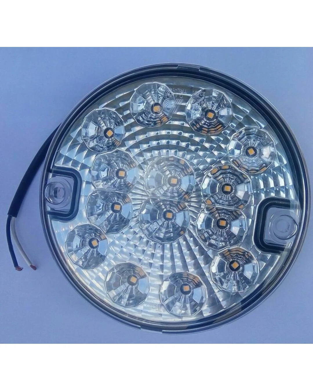 1 брой LED Лед Диоден Стоп Бял задна скорост светлина , Кръгъл Ø14cm, 12V-24V, За Камион, Ремарке, Бус , Каравана, Кемпер