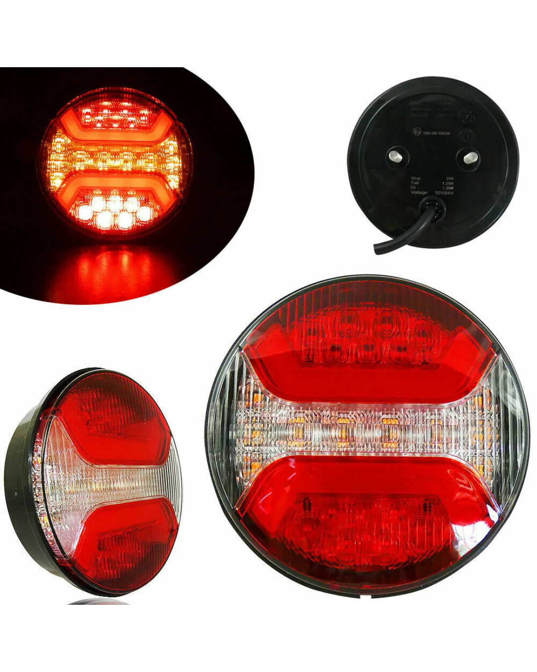 1 Брой LED Лед Диоден Стоп Тип Хамбургер Неон Ефект Ø12cm 120mm 12V-24V За Камион, Ремарке, Бус , Каравана, Кемпер,Ван