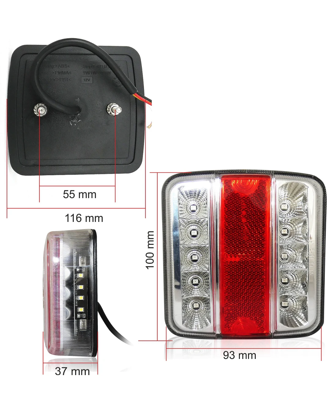 1 брой LED ЛЕД Диоден Стоп Задна светлина 12V 24V за бус камион ТИР ремарке каравана