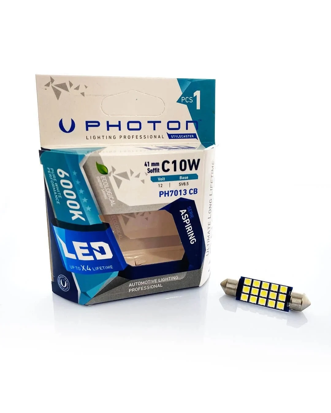 1 брой LED ЛЕД Крушка 15 SMD C10W 12V 41 mm Бяла Светлина 6000К Photon