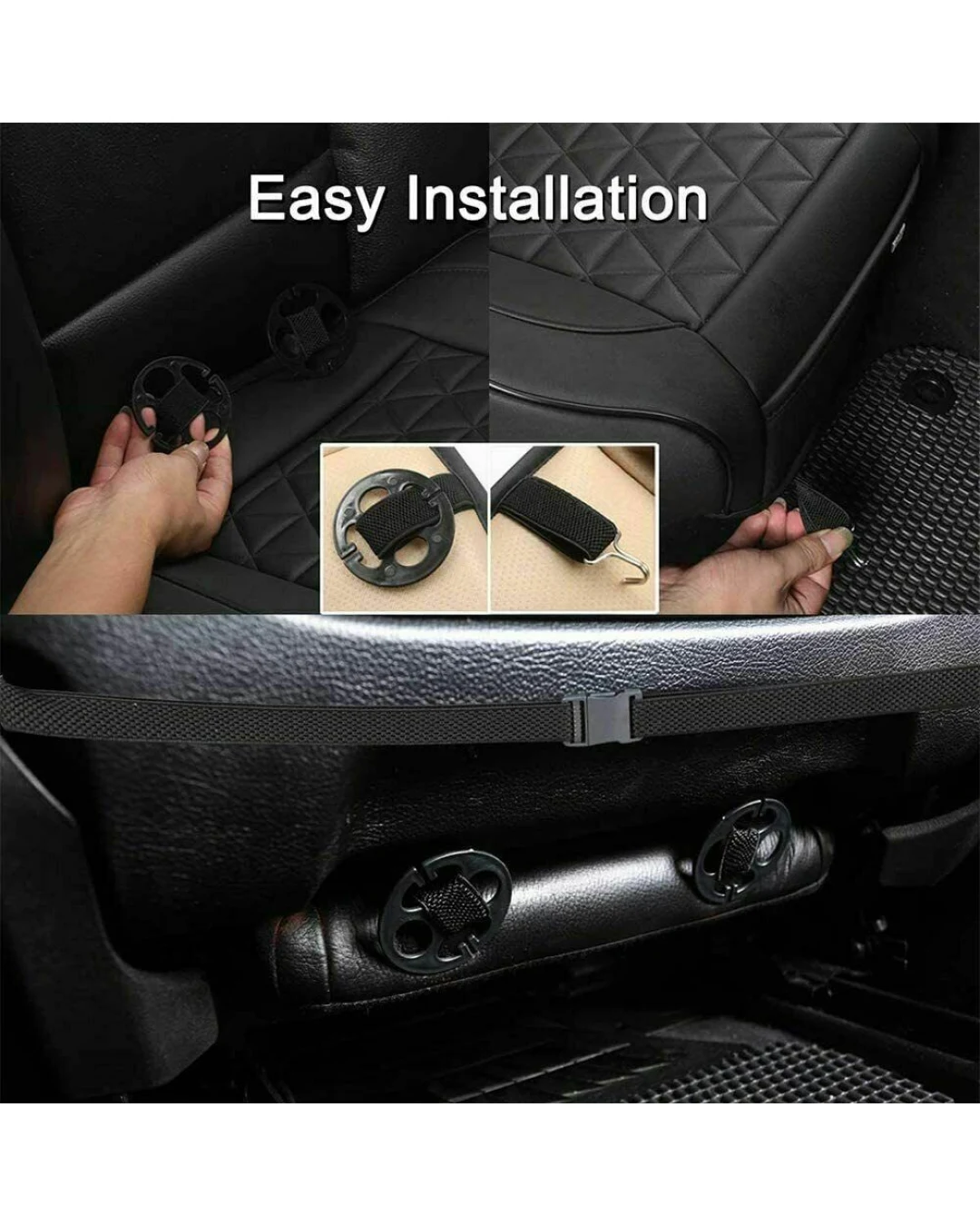 1 брой Универсална Предна Седалка Калъф Кожена Тапицерия Черна С Червен шев