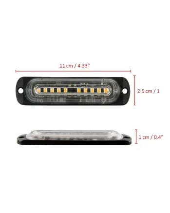 10 LED Аварийна Лампа За Пътна Помощ , Жълта Блиц Мигаща Светлина 12V