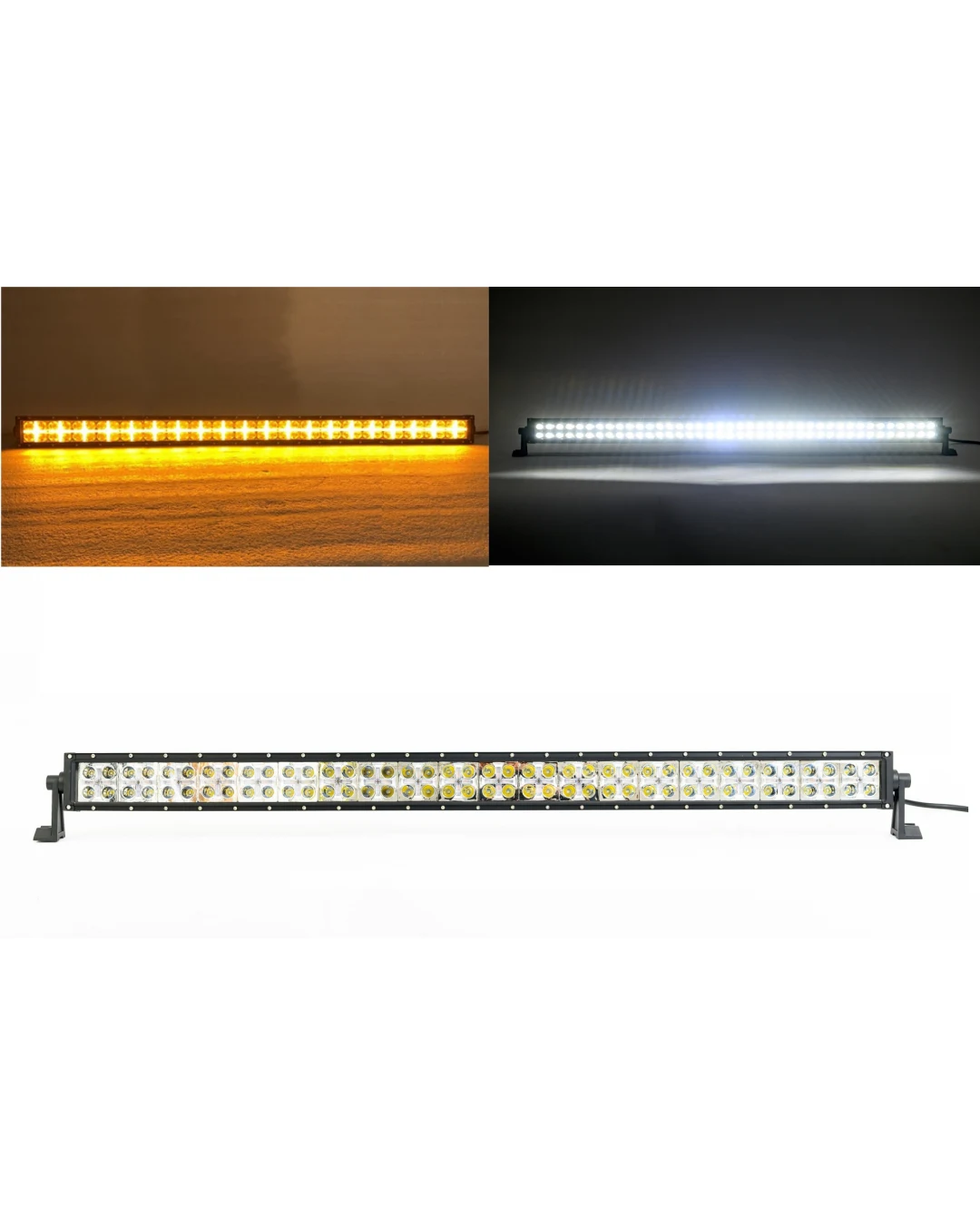 100 См Led Bar Лед Диоден Бар Прожектор Бяла и Оранжева, Жълта Светлина, Блиц, Флаш, CROSS DRL 240W 12V 24V