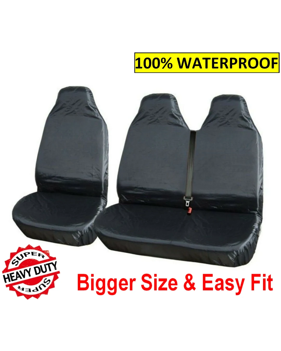 100% Водоустойчиви Защитни Калъфи за Седалки, Високо Издръжливи При Интензивна Употреба, Комплект 2 + 1 - Непромокаем Плътен Материал