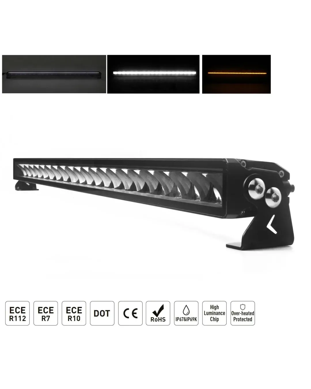 104.5 cm / 42 Инча 12V - 24V Висококачествен Led Bar Лед Бар Диоден Прожектор с бяла и оранжева габаритна светлина DRL мъгла 175W 16500LM