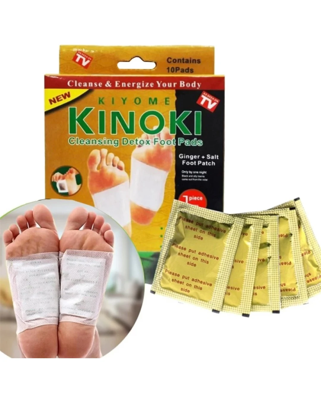 10бр Детоксикиращи почистващи златни пластири Киноки Kinoki Pads Gold
