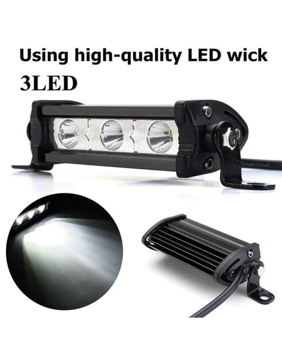 11 См Мощен LED бар с насочена Spot светлина 9W 3 LED 12V 24V За Мотор, АТВ, Джип, 4х4, Offroad, Камион