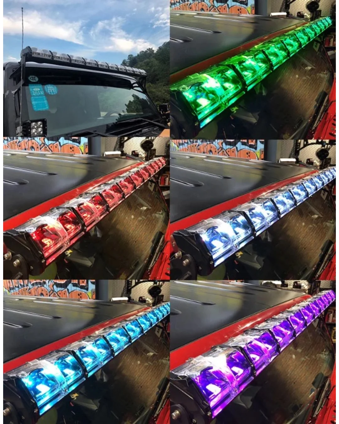 111 см Многорежимен Лед Диоден Бар Прожектор Къси/Дълги Светлини Комбинирана Combo - Flood и Spot Светлина серия IM RGB подсветка със 7 различни цвята 35700LM лумена 12-24V