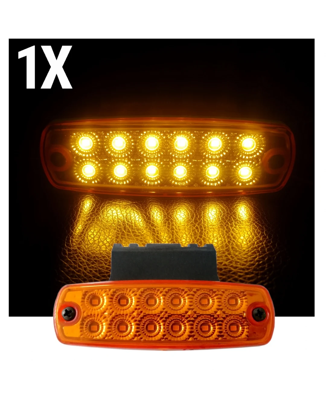 12 LED ЛЕД Аварийна Лампа За Пътна Помощ, Жълта Блиц Светлина, Мигаща, Оранжев, Със Стойка, Водоустойчив, 12V-24V