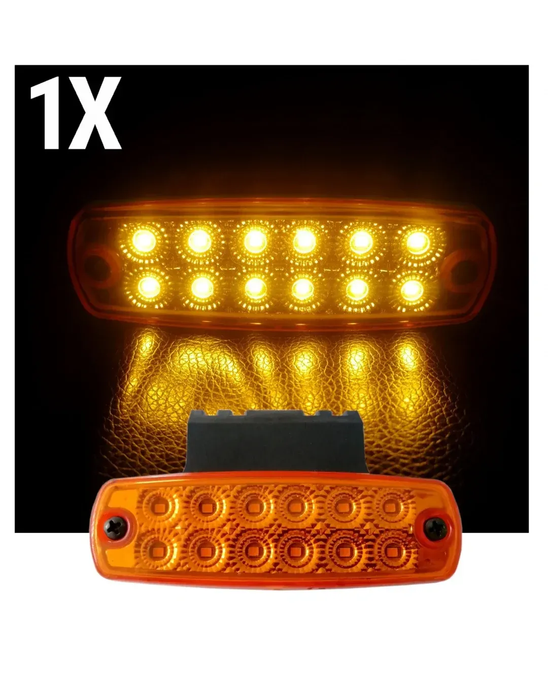 12 LED ЛЕД Аварийна Лампа За Пътна Помощ, Жълта Блиц Светлина, Мигаща, Оранжев, Със Стойка, Водоустойчив, 12V-24V