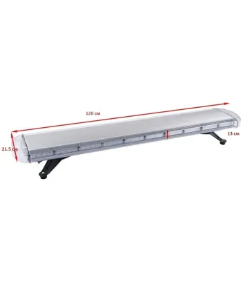 120 см 88 LED ЛЕД 88W мощна аварийна диодна сигнална лампа блиц 12-24V 15 режима на работа жълта оранжева светлина E-Mark Е9 за пътна помощ платформа снегорин багер и др.