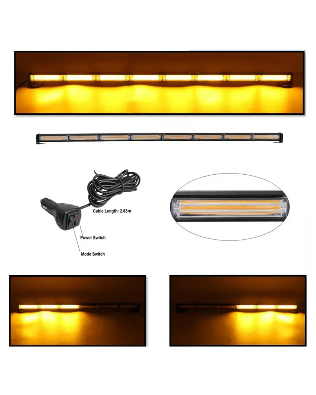 120cm Сигнална Аварийна Блиц Маяк Led Бар Лампа Пътна Помощ Платформа 12V-24V 144W