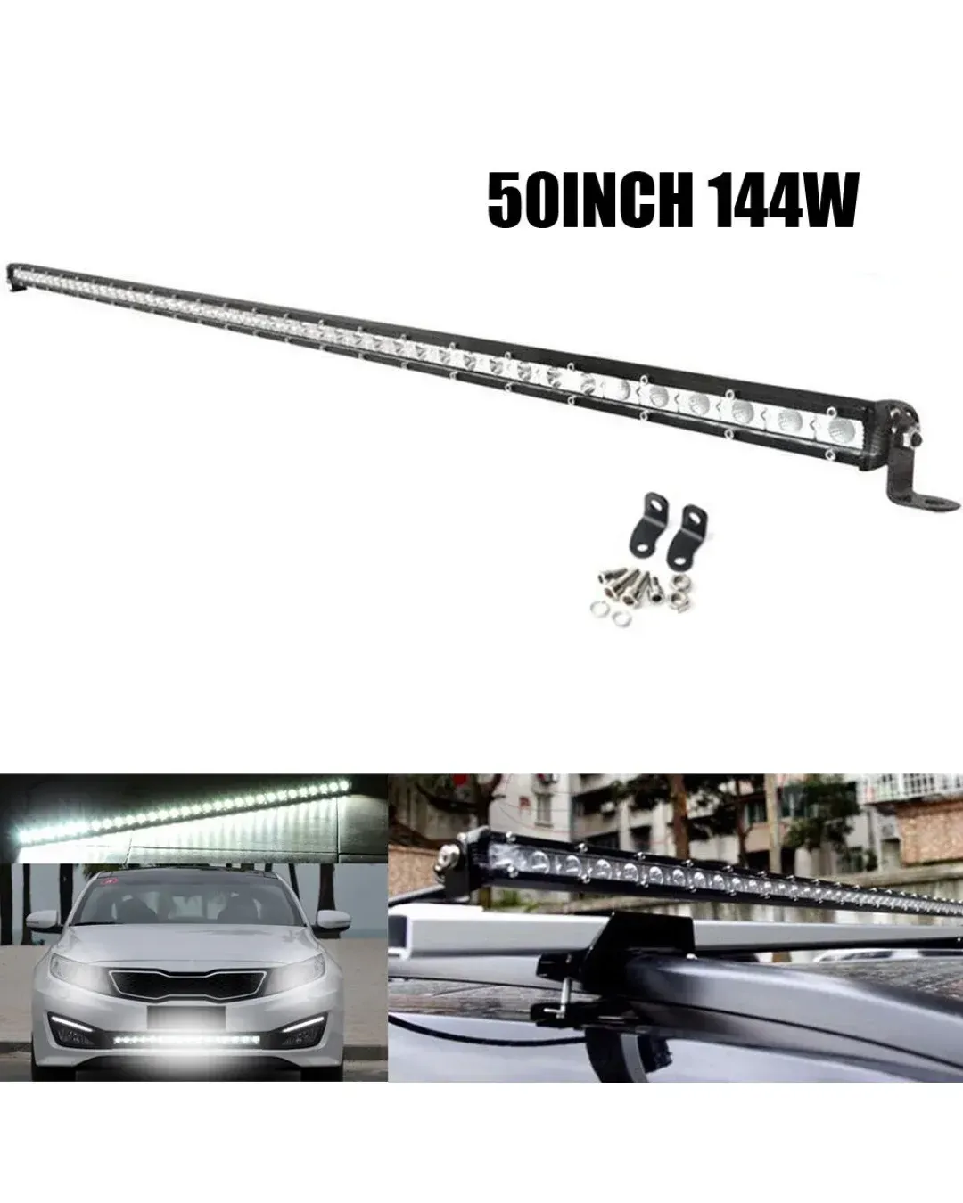 129см 144W Slim Слим Едноредов Мощен Led Bar Лед Диоден Бар Прожектор 12-24V