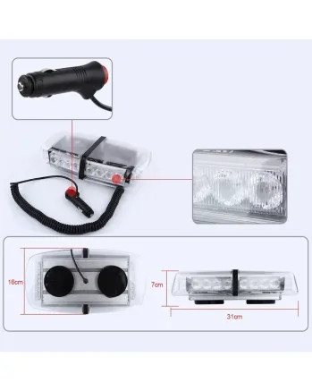 12V 24V лед аварийна сигнална блиц лампа маяк с магнит за пътна помощ 24w