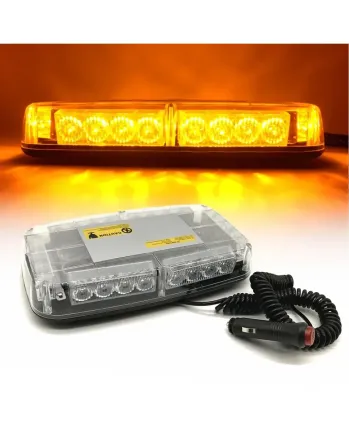 12V 24V LED Диодна Аварийна Сигнална Лампа Буркан с Магнит 15 режима Бяло Стъкло За Пътна Помощ Платформа Снегорин и др.