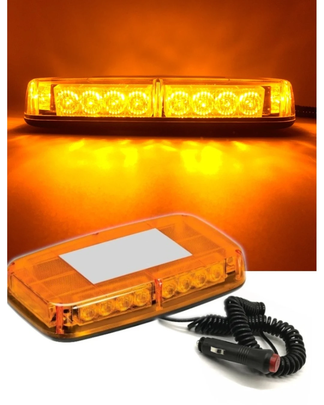 12V 24V LED Диодна Аварийна Сигнална Лампа Буркан с Магнит 15 режима Оранжево Стъкло За Пътна Помощ Платформа Снегорин и др.